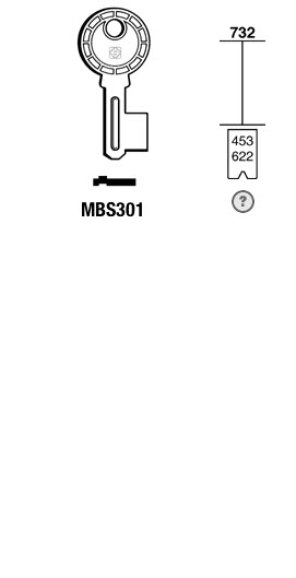 Afbeelding van Silca Cilindersleutel brass MBS301