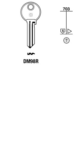 Afbeelding van Silca Cilindersleutel brass DM98R