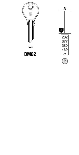 Afbeelding van Silca Cilindersleutel brass DM62