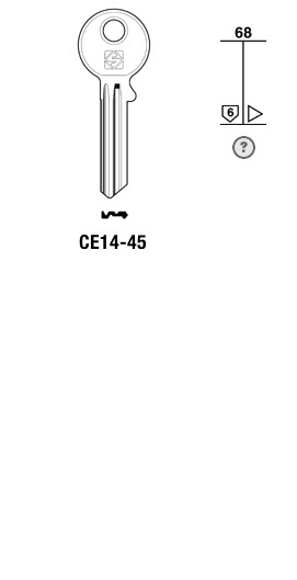 Afbeelding van Silca Cilindersleutel brass CE14-45