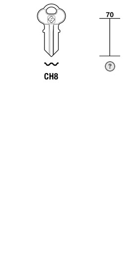 Afbeelding van Silca Cilindersleutel brass CH8