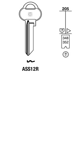 Afbeelding van Silca Cilindersleutel brass ASS12R
