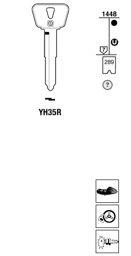 Afbeelding van Silca Autosleutel z/plastic kop brass YH35R
