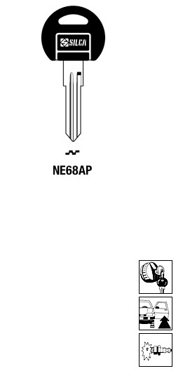 Afbeelding van Silca Autosleutel plastic kop brass NE68AP