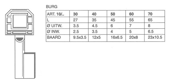 Afbeelding van Hangslotsleutel Burg 10/60