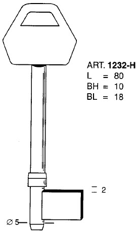 Afbeelding van Tilney borstsleutel Art. 1232H 5mm
