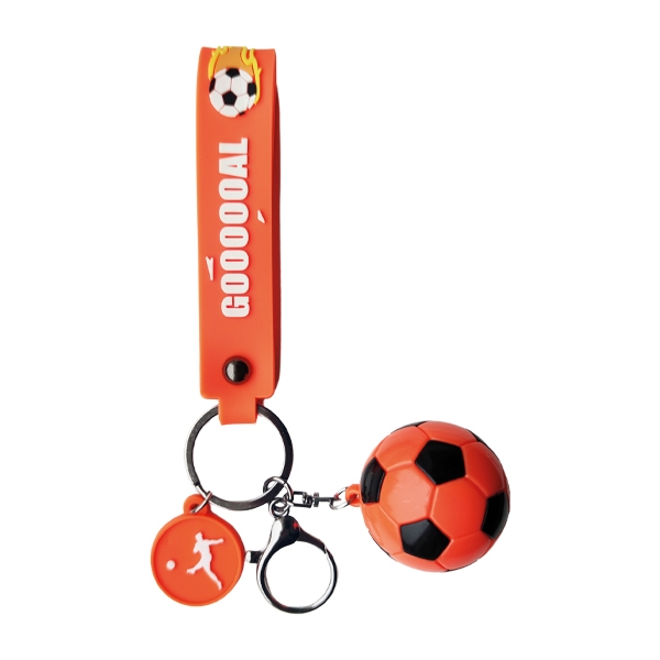 Afbeelding van Sleutelhanger Voetbal met pvc strap- Oranje