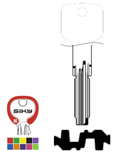 Afbeelding van Silca Boringsleutel SILKY AB48 (5 kleuren,25 stuks)