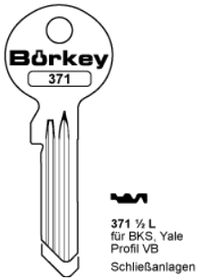 Afbeelding van Borkey 371½L Cilindersleutel voor BKS Y. VB NS