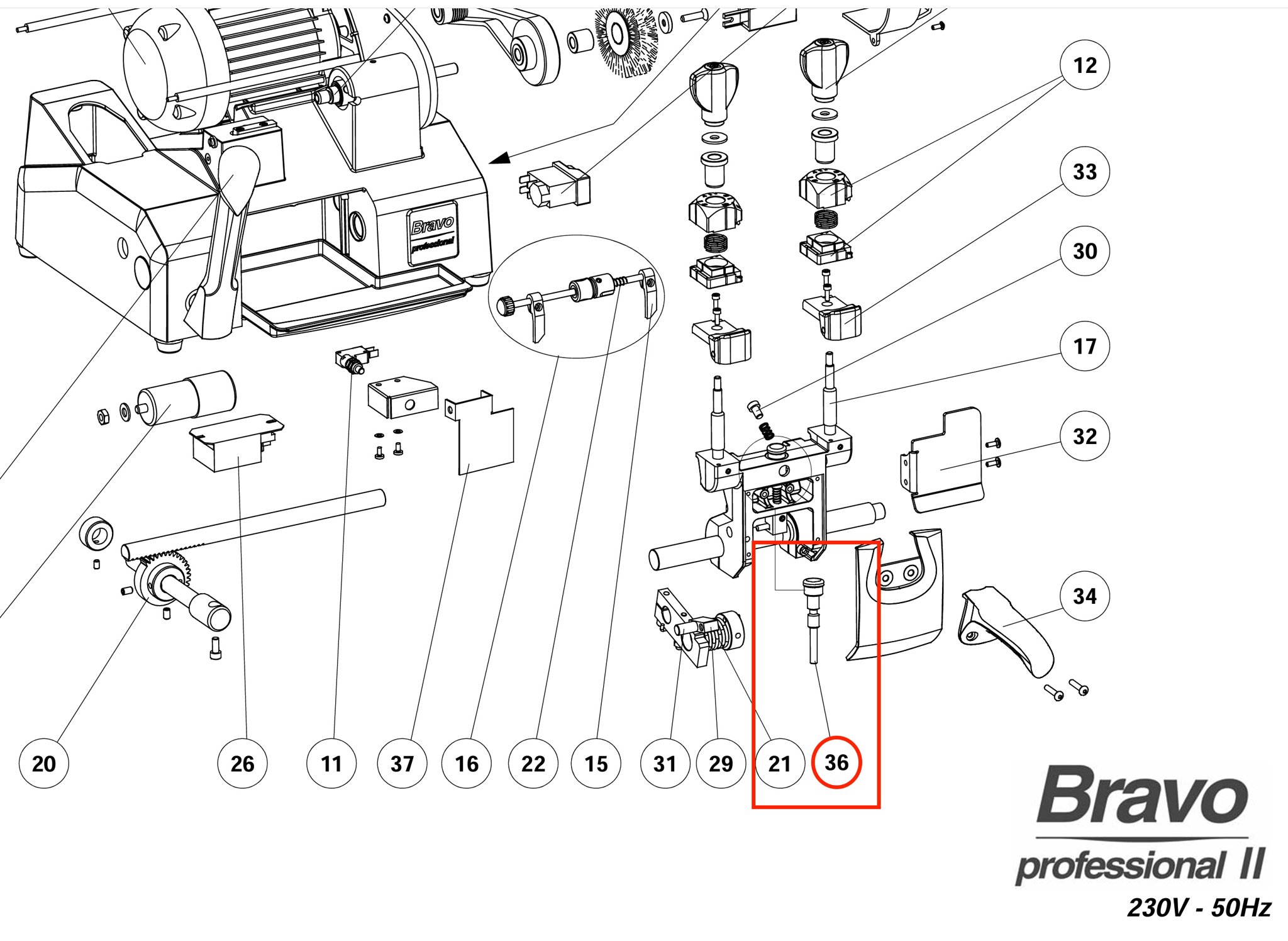 Afbeelding van Silca Carriage Release pin Bravo D924045ZR