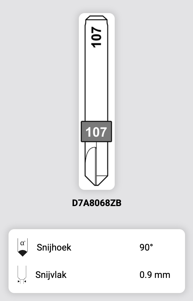Afbeelding van Silca QCD frees 107 - D7A8068ZB