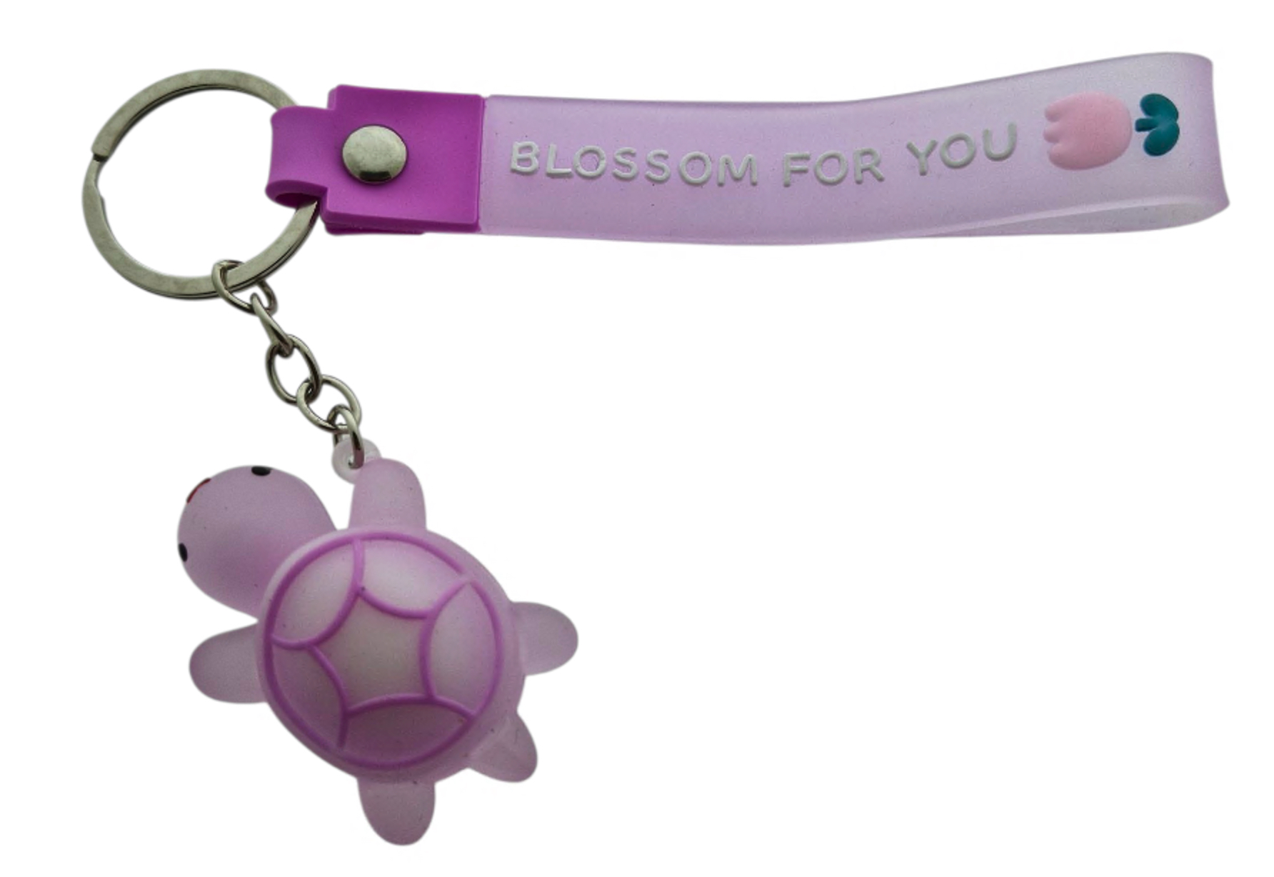 Afbeelding van Sleutelhanger Turtle lichtpaars met strap (10 stuks)