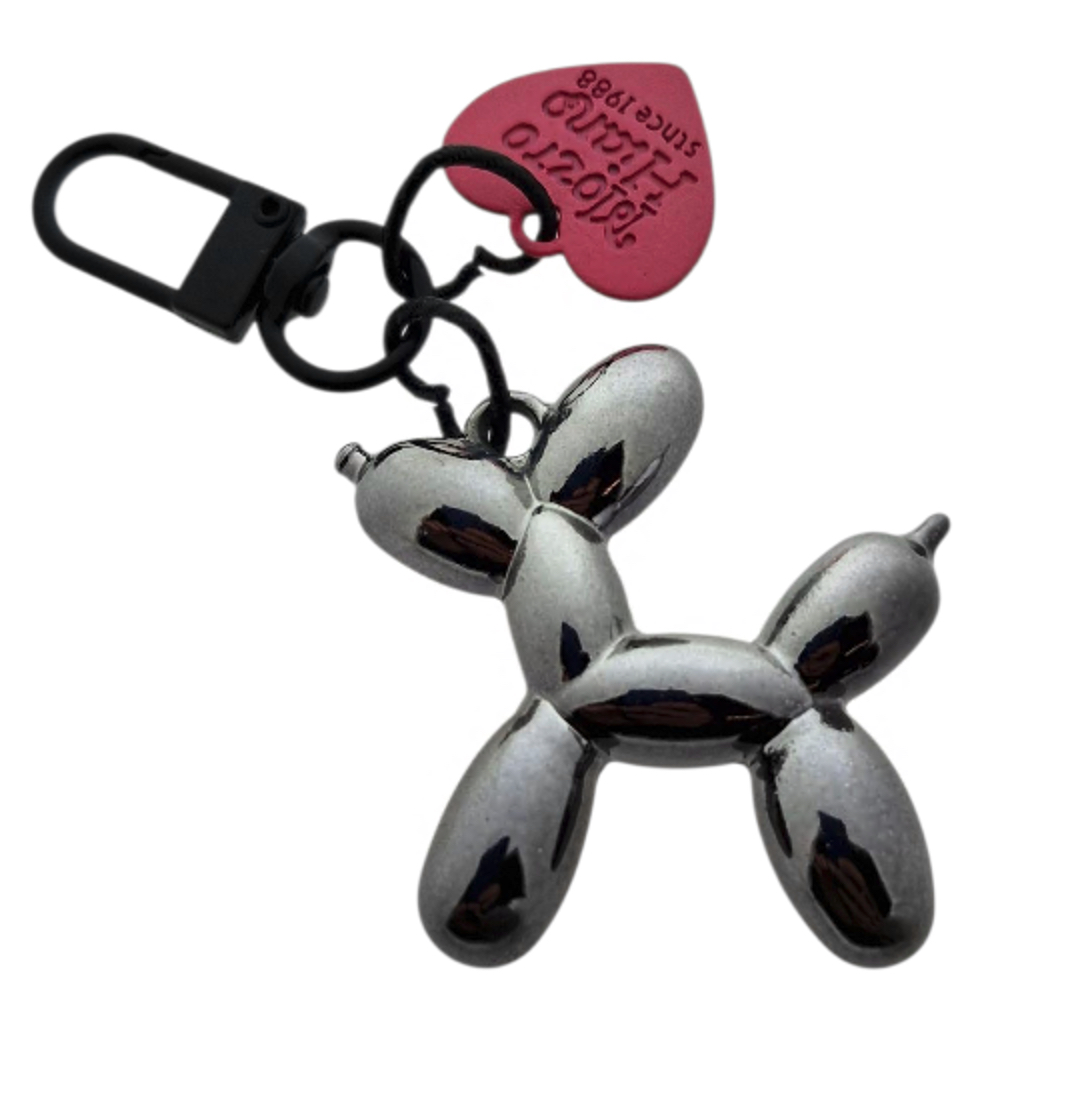 Afbeelding van Sleutelhanger Ballonhond met hartje antracietkleurig (10 stuks)