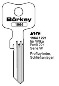 Afbeelding van Borkey 1964/ 221 Cilindersleutel voor WILKA