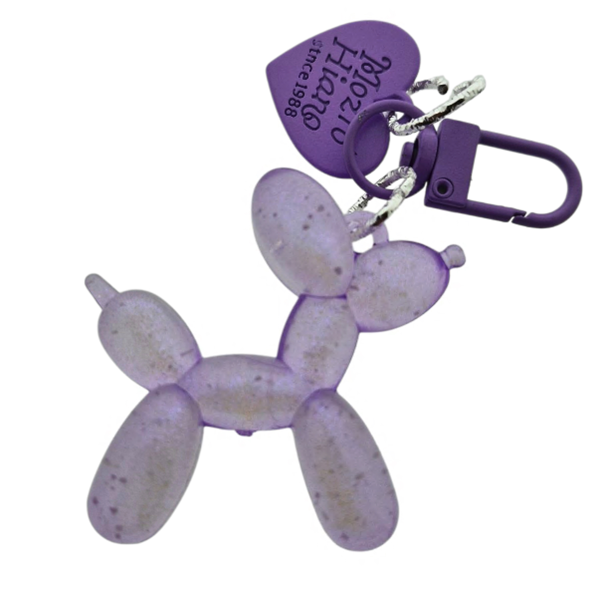 Afbeelding van Sleutelhanger Ballonhond met hartje paars (10 stuks)
