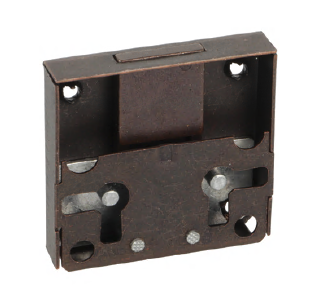 Afbeelding van SISO meubelslot opleg 2110 (56x48mm) 30mm verbronsd zonder sleutel