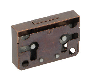 Afbeelding van SISO meubelslot opleg 2110 (48x33mm) 15mm verbronsd zonder sleutel