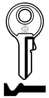 Afbeelding van Silca Cilindersleutel brass YA74