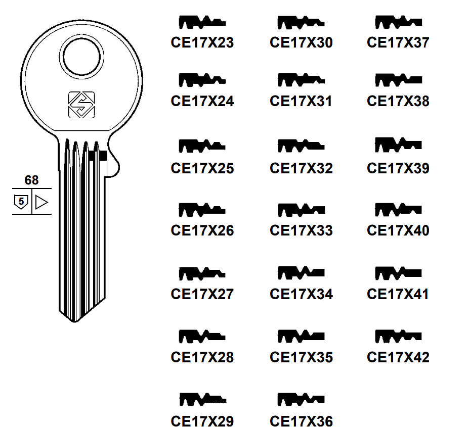 Afbeelding van Silca Cilindersleutel staal CE17X40