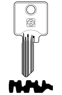 Afbeelding van Silca Cilindersleutel nikkel TO45