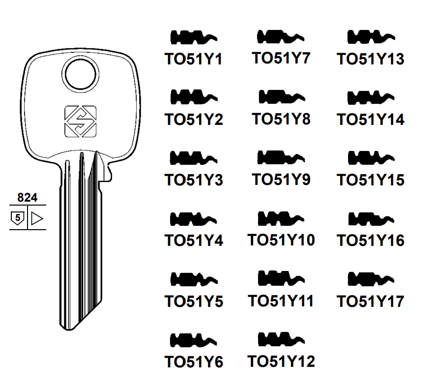 Afbeelding van Silca Cilindersleutel brass TO51Y4