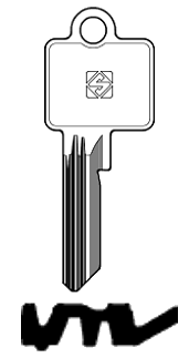 Afbeelding van Silca Cilindersleutel nikkel BK32