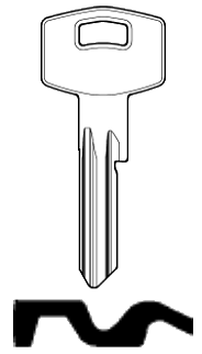 Afbeelding van Cilindersleutel staal KAL10 - GR15 - KLE7X - S2