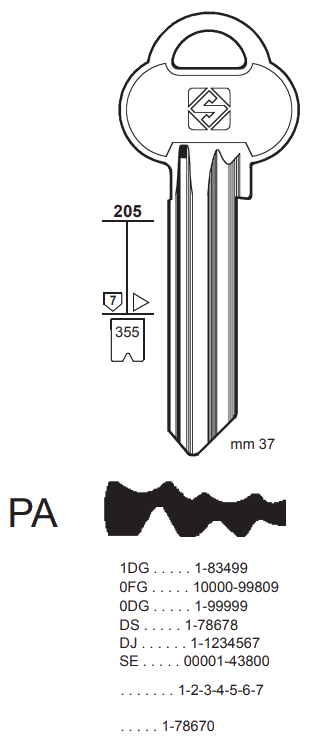 Afbeelding van Silca Cilindersleutel brass ASS102