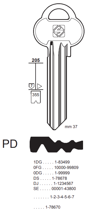Afbeelding van Silca Cilindersleutel brass ASS183