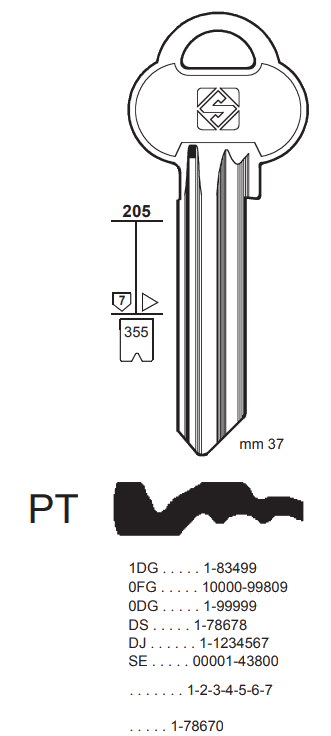 Afbeelding van Silca Cilindersleutel brass ASS105R