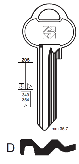 Afbeelding van Silca Cilindersleutel brass ASS4
