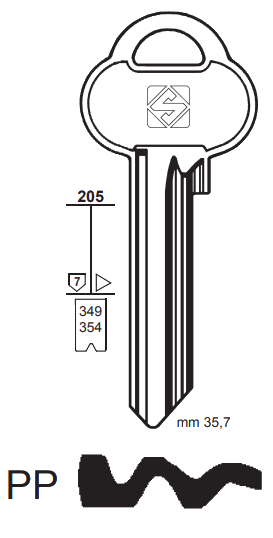 Afbeelding van Silca Cilindersleutel brass ASS45R