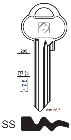 Afbeelding van Silca Cilindersleutel staal ASS39R