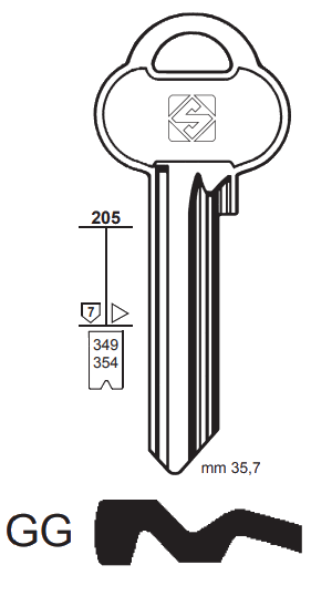 Afbeelding van Silca Cilindersleutel brass ASS108