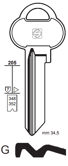 Afbeelding van Silca Cilindersleutel brass ASS12