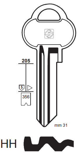 Afbeelding van Silca Cilindersleutel brass ASS73R