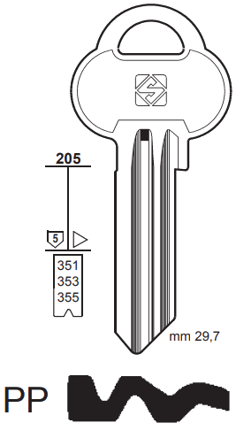Afbeelding van Silca Cilindersleutel staal ASS44R