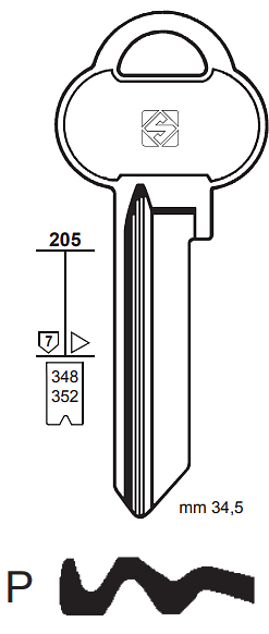 Afbeelding van Silca Cilindersleutel brass ASS38R