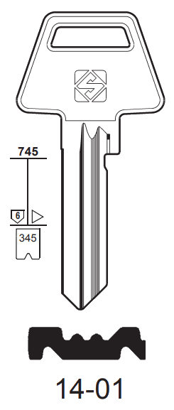 Afbeelding van Silca Cilindersleutel brass ASS145