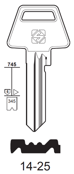 Afbeelding van Silca Cilindersleutel brass ASS147