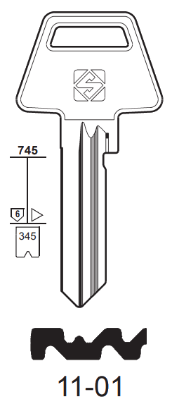 Afbeelding van Silca Cilindersleutel brass ASS151