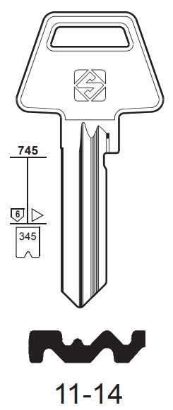 Afbeelding van Silca Cilindersleutel brass ASS153