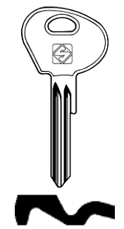 Afbeelding van Silca Autosleutel z/plastic kop staal ASS46