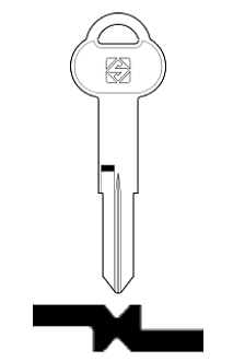 Afbeelding van Silca Autosleutel z/plastic kop brass ASS61