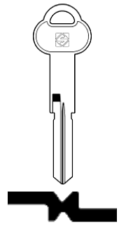 Afbeelding van Silca Autosleutel z/plastic kop brass ASS62