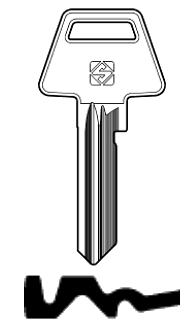 Afbeelding van Silca Cilindersleutel brass RU24R