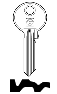 Afbeelding van Silca Cilindersleutel brass RU22R