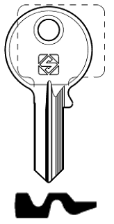 Afbeelding van Silca Cilindersleutel staal BUR22R