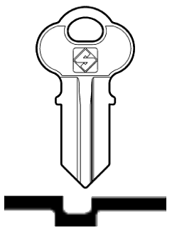 Afbeelding van Silca Cilindersleutel brass CH2