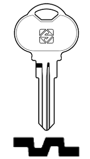 Afbeelding van Silca Autosleutel z/plastic kop brass CLU1R